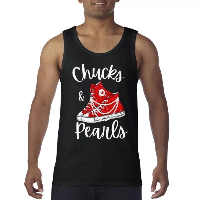 Chucks And Pearls Cute Women Gift Tank Top