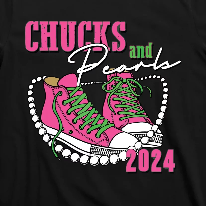 Chucks And Pearls Im With Her Kamala 2024 T-Shirt