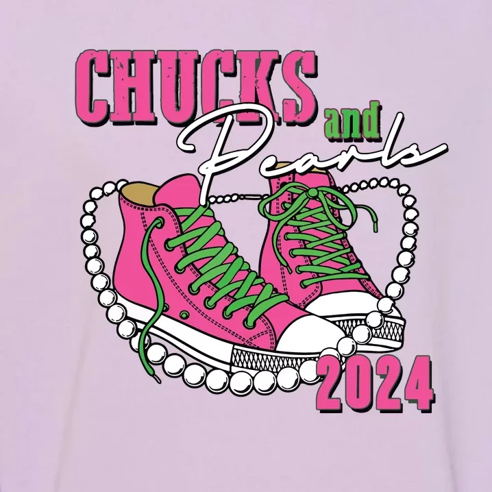 Chucks And Pearls Im With Her Kamala 2024 Garment-Dyed Sweatshirt