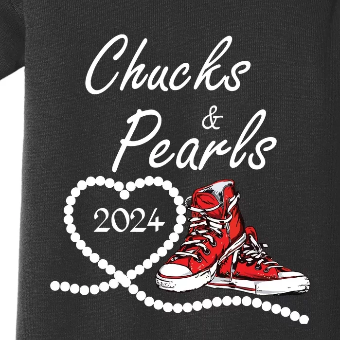 Chucks And Pearls 2024 Kamala Harris For President 47th Baby Bodysuit