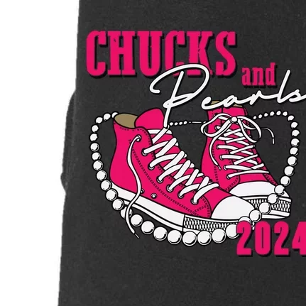 Chucks And Pearls Im With Her Kamala 2024 Doggie 3-End Fleece Hoodie