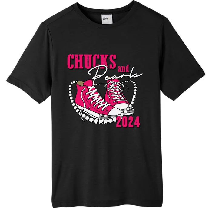 Chucks And Pearls Im With Her Kamala 2024 ChromaSoft Performance T-Shirt