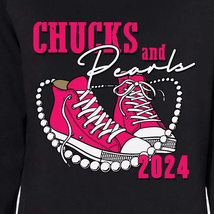 Chucks And Pearls Im With Her Kamala 2024 Womens California Wash Sweatshirt