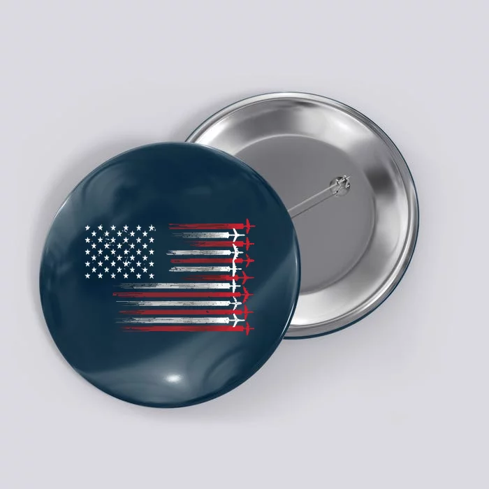 Cute Airplane Pilot Art For Men Women Aviation 4th Of July Button