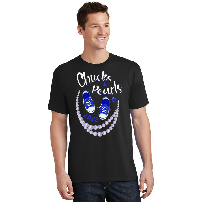 Chucks And Pearls Funny Kamala Harris 2024 T-Shirt