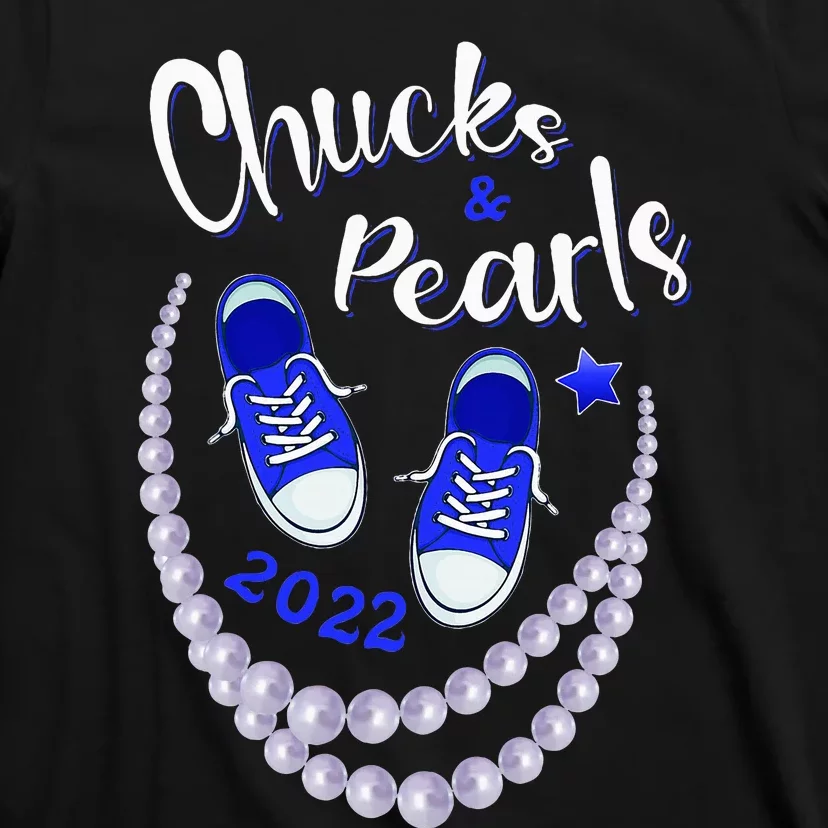 Chucks And Pearls Funny Kamala Harris 2024 T-Shirt