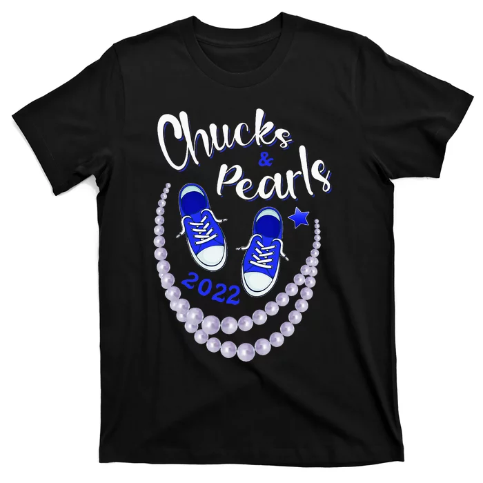 Chucks And Pearls Funny Kamala Harris 2024 T-Shirt