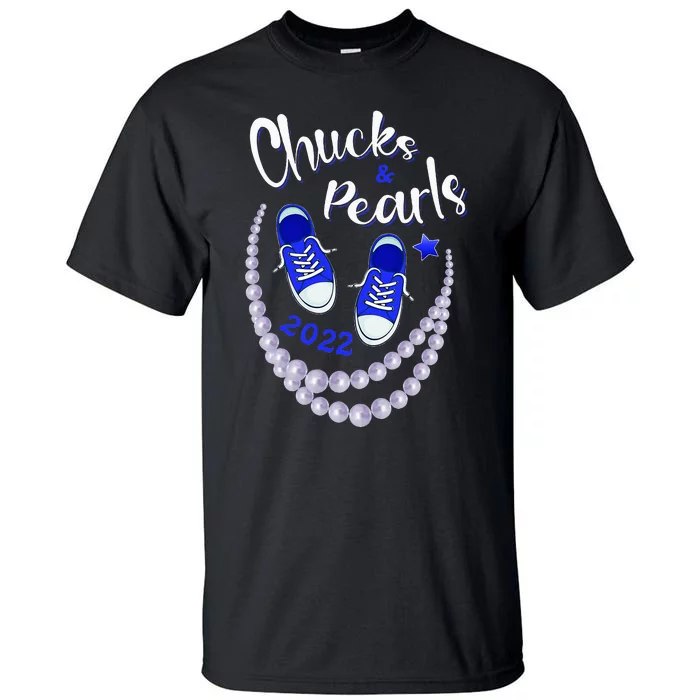 Chucks And Pearls Funny Kamala Harris 2024 Tall T-Shirt