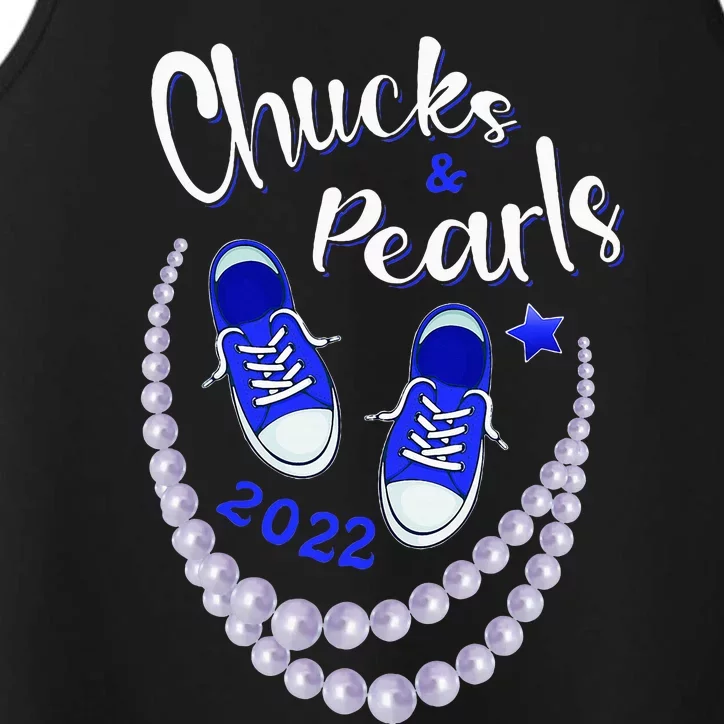 Chucks And Pearls Funny Kamala Harris 2024 Performance Tank