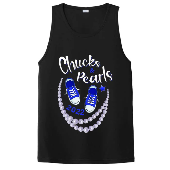 Chucks And Pearls Funny Kamala Harris 2024 Performance Tank