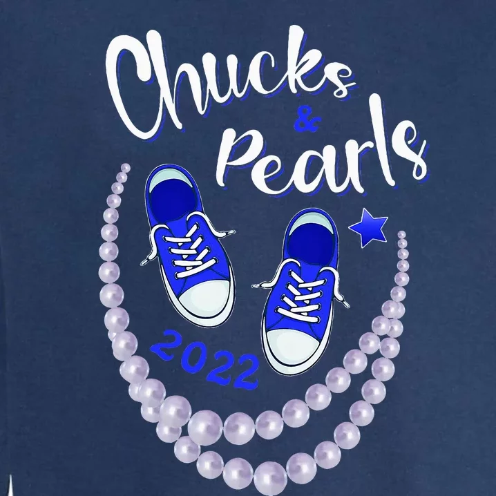 Chucks And Pearls Funny Kamala Harris 2024 Garment-Dyed Sweatshirt