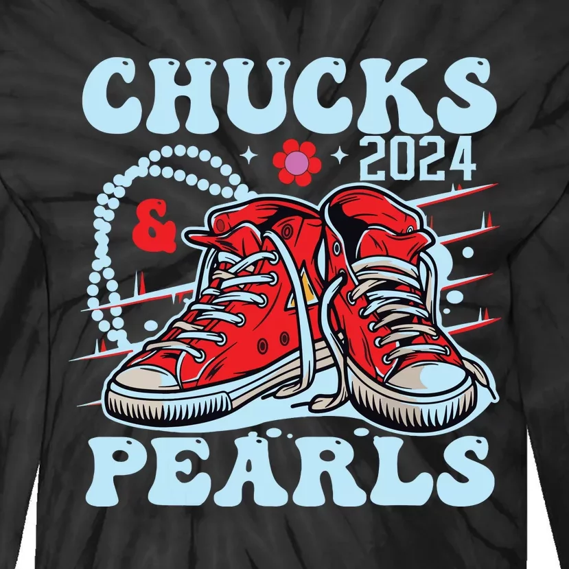 Chucks And Pearls Tie-Dye Long Sleeve Shirt