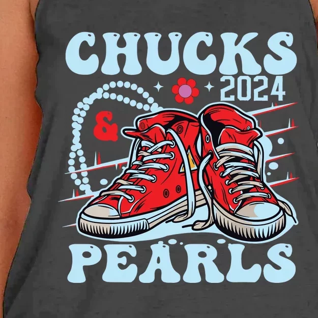 Chucks And Pearls Women's Knotted Racerback Tank