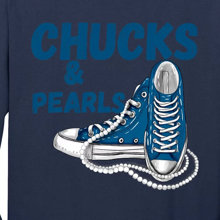 Chucks And Pearls Cute Women Tall Long Sleeve T-Shirt