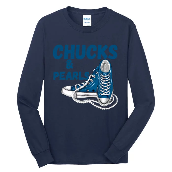 Chucks And Pearls Cute Women Tall Long Sleeve T-Shirt