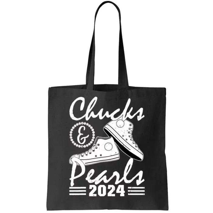 Chucks And Pearls Kamala Harris 2024 Usa Election 2024 Tote Bag