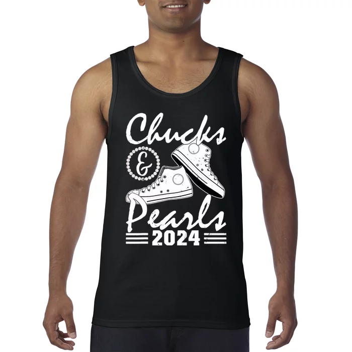 Chucks And Pearls Kamala Harris 2024 Usa Election 2024 Tank Top