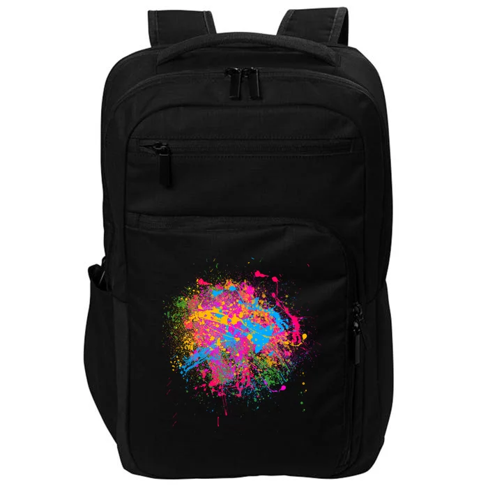 Colorful Artsy Paint Splat Impact Tech Backpack