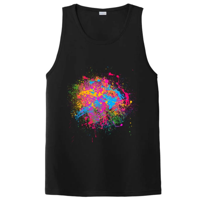 Colorful Artsy Paint Splat Performance Tank