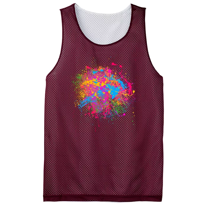 Colorful Artsy Paint Splat Mesh Reversible Basketball Jersey Tank