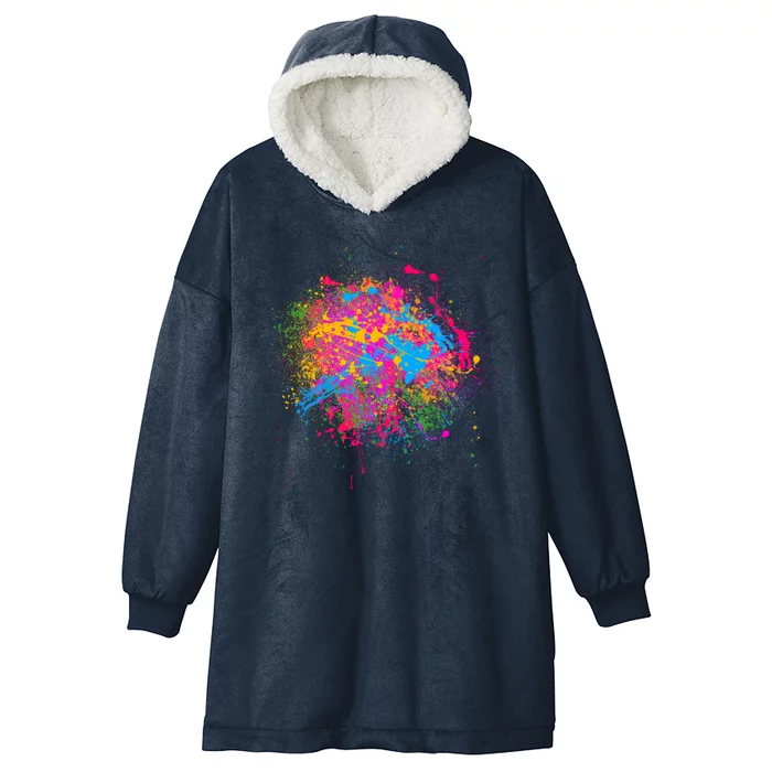 Colorful Artsy Paint Splat Hooded Wearable Blanket