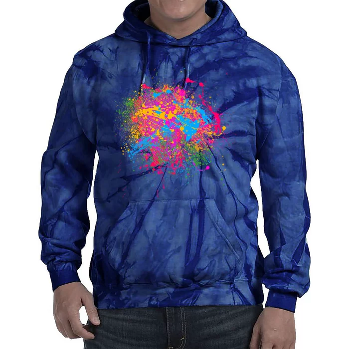 Colorful Artsy Paint Splat Tie Dye Hoodie