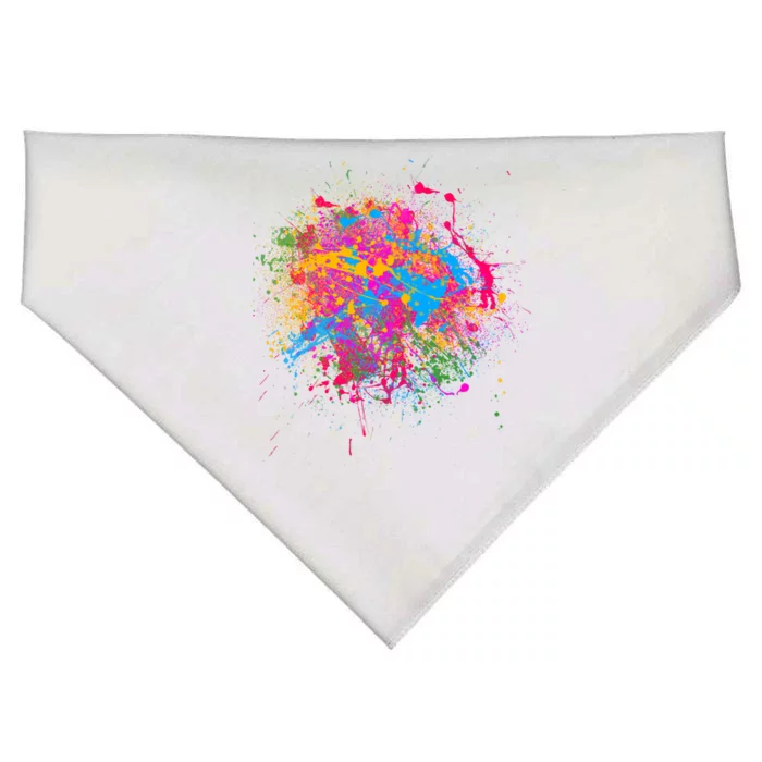 Colorful Artsy Paint Splat USA-Made Doggie Bandana