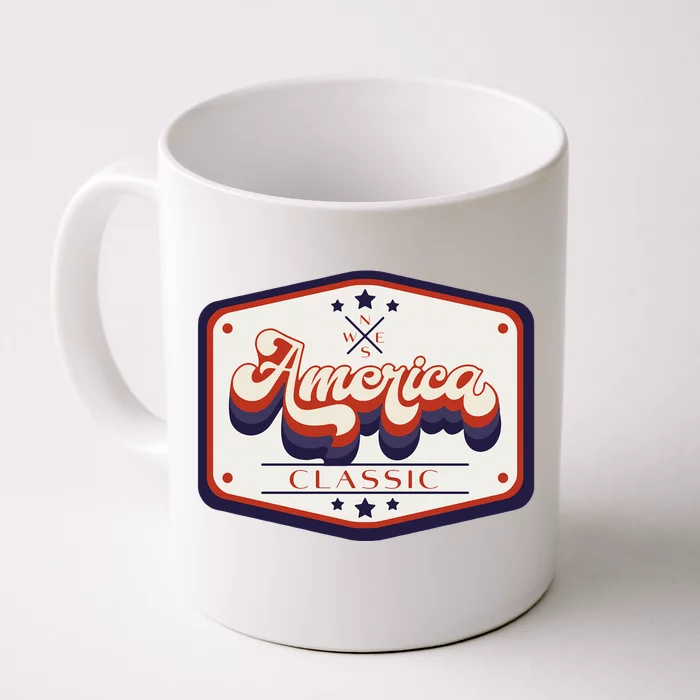 Classic American Patriotic Vintage Trucker Patch Front & Back Coffee Mug