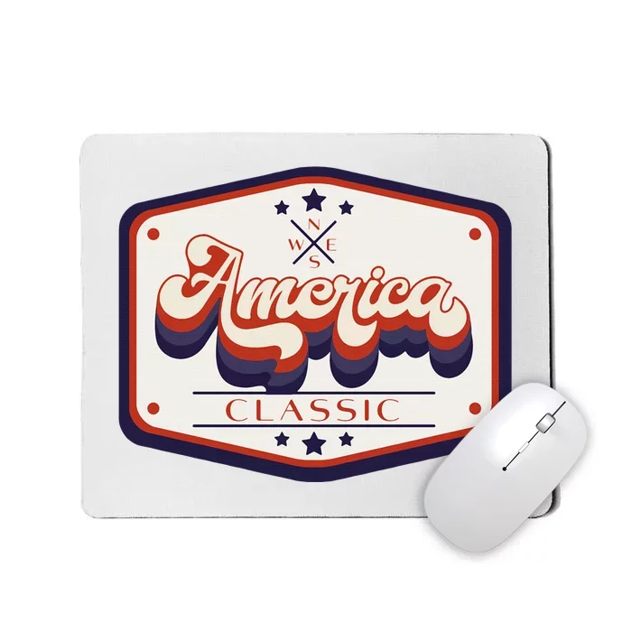 Classic American Patriotic Vintage Trucker Patch Mousepad