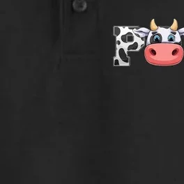 Cow Animal Pattern Farmer Cow Father Papa Dry Zone Grid Performance Polo