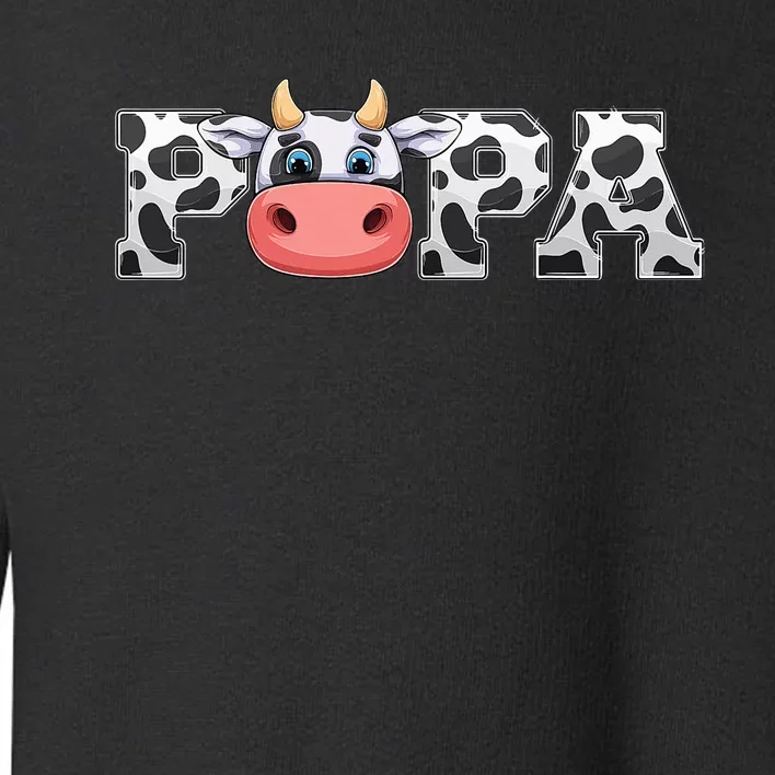 Cow Animal Pattern Farmer Cow Father Papa Toddler Sweatshirt