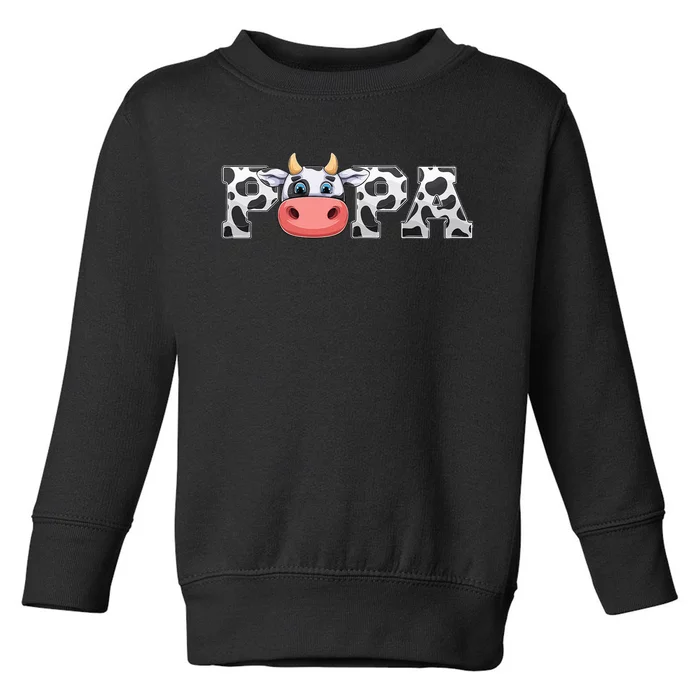 Cow Animal Pattern Farmer Cow Father Papa Toddler Sweatshirt