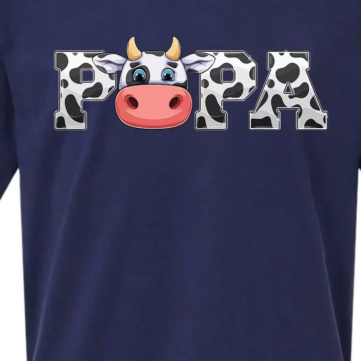 Cow Animal Pattern Farmer Cow Father Papa Sueded Cloud Jersey T-Shirt