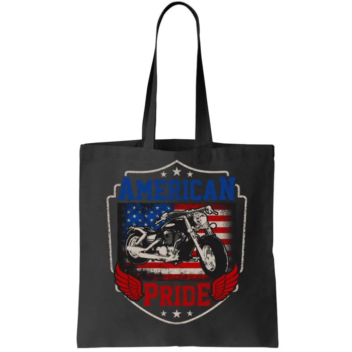 Chopper American Pride Flag Motorcycle Biker 4th Of July Tote Bag