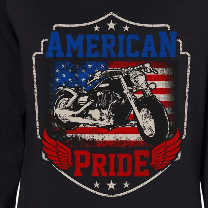 Chopper American Pride Flag Motorcycle Biker 4th Of July Womens California Wash Sweatshirt