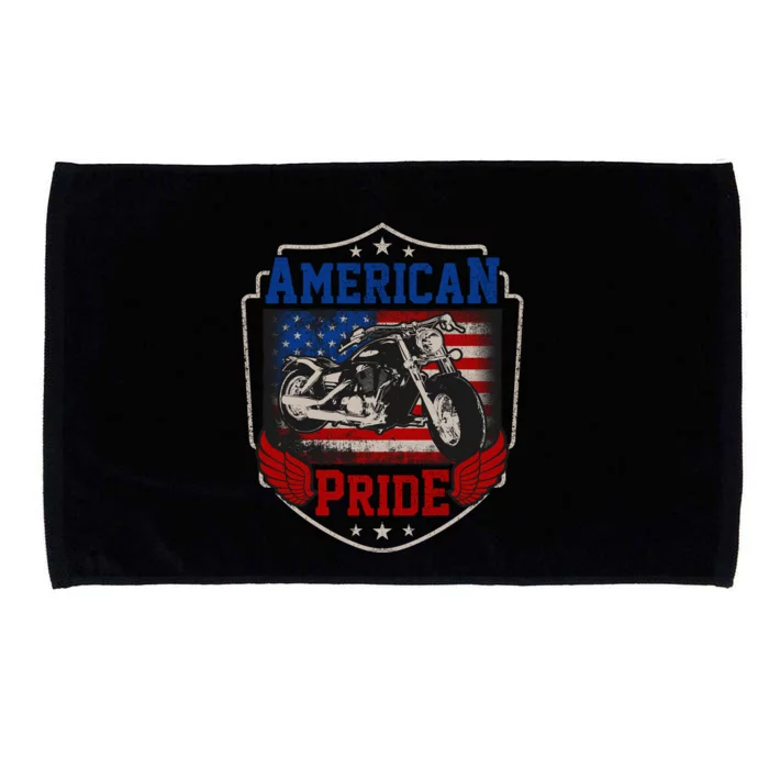 Chopper American Pride Flag Motorcycle Biker 4th Of July Microfiber Hand Towel