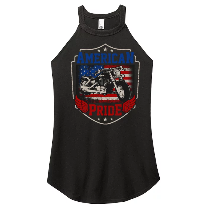 Chopper American Pride Flag Motorcycle Biker 4th Of July Women’s Perfect Tri Rocker Tank