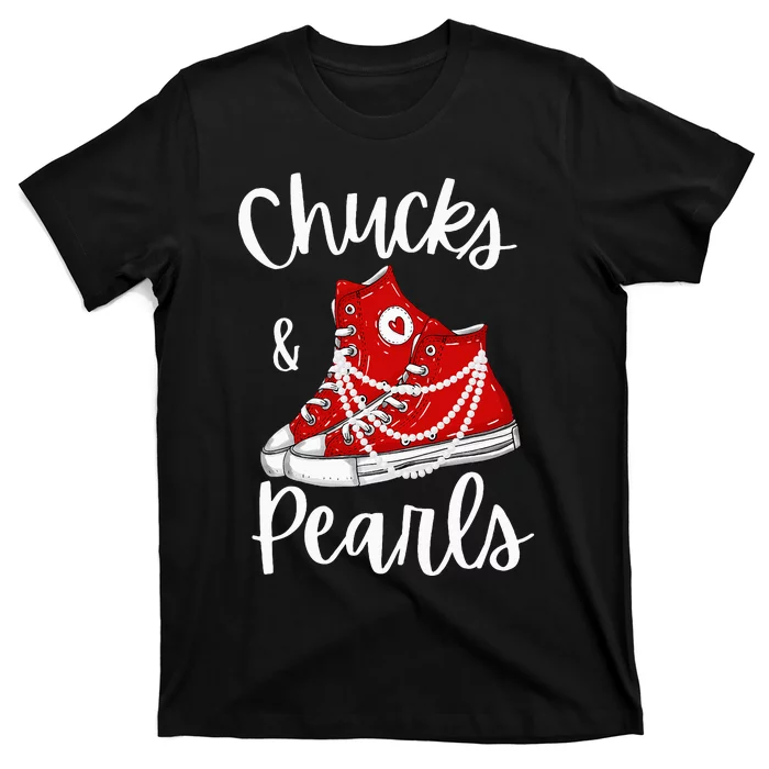 Chucks And Pearls Cute Women T-Shirt