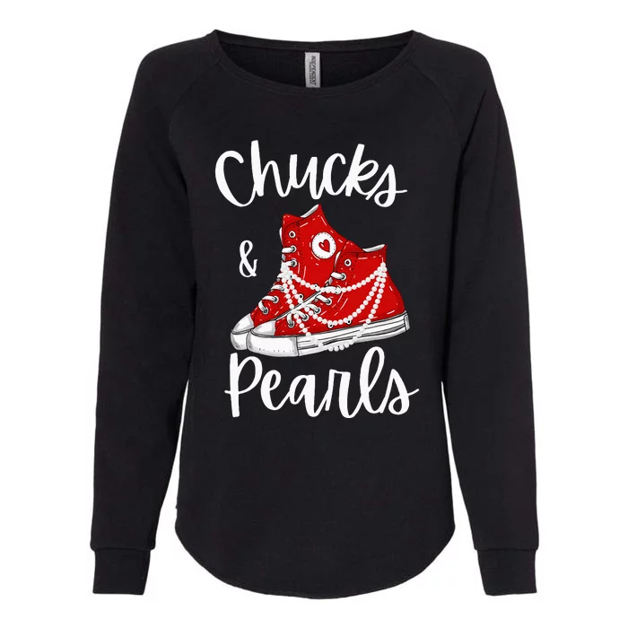 Chucks And Pearls Cute Women Womens California Wash Sweatshirt