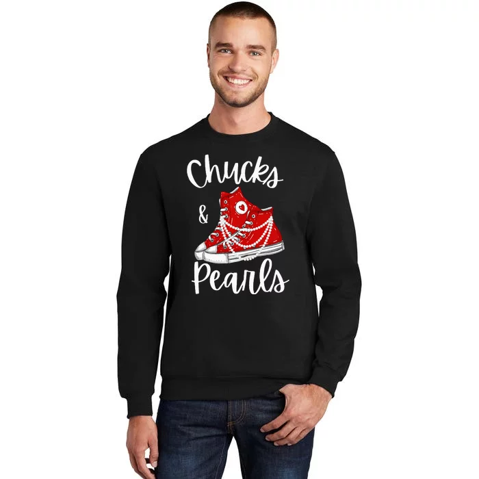 Chucks And Pearls Cute Women Tall Sweatshirt