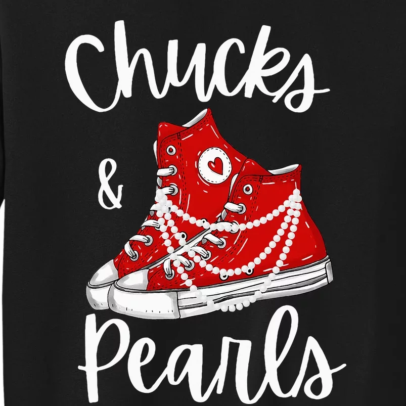 Chucks And Pearls Cute Women Tall Sweatshirt