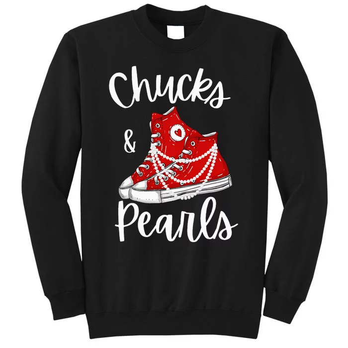 Chucks And Pearls Cute Women Tall Sweatshirt