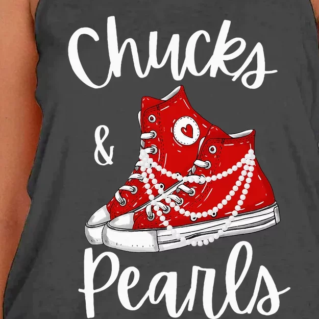 Chucks And Pearls Cute Women Women's Knotted Racerback Tank