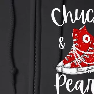 Chucks And Pearls Cute Women Full Zip Hoodie