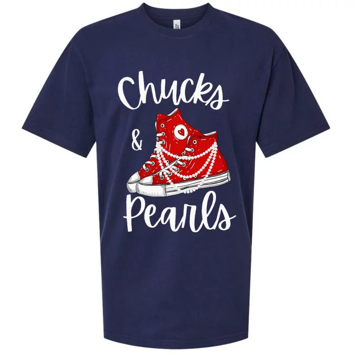 Chucks And Pearls Cute Women Sueded Cloud Jersey T-Shirt