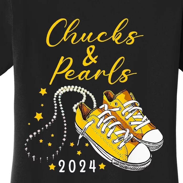 Chucks And Pearls 2024 Kamala Harris For President 47th Women's T-Shirt