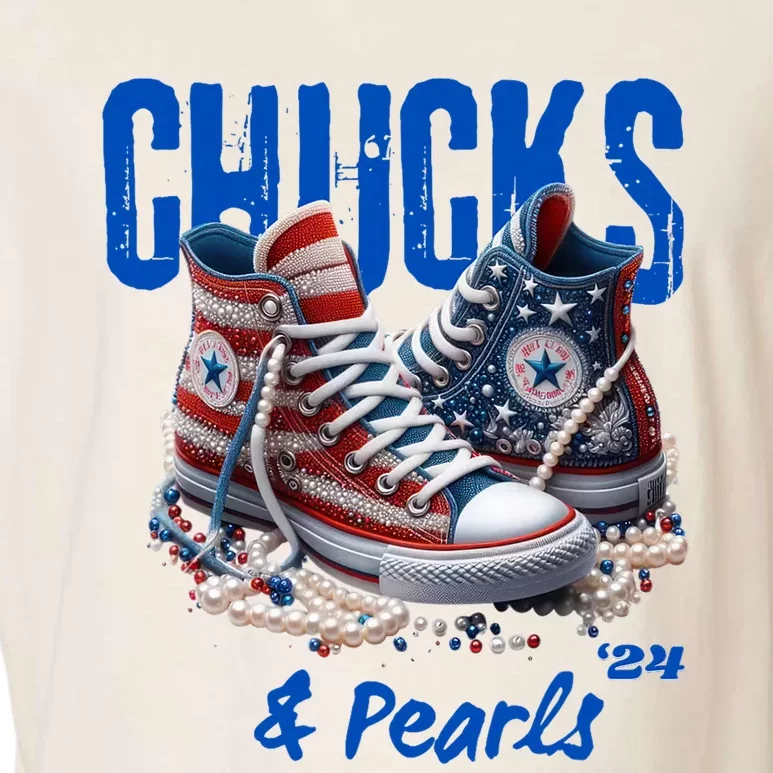 Chucks And Pearls Cute Garment-Dyed Women's Muscle Tee