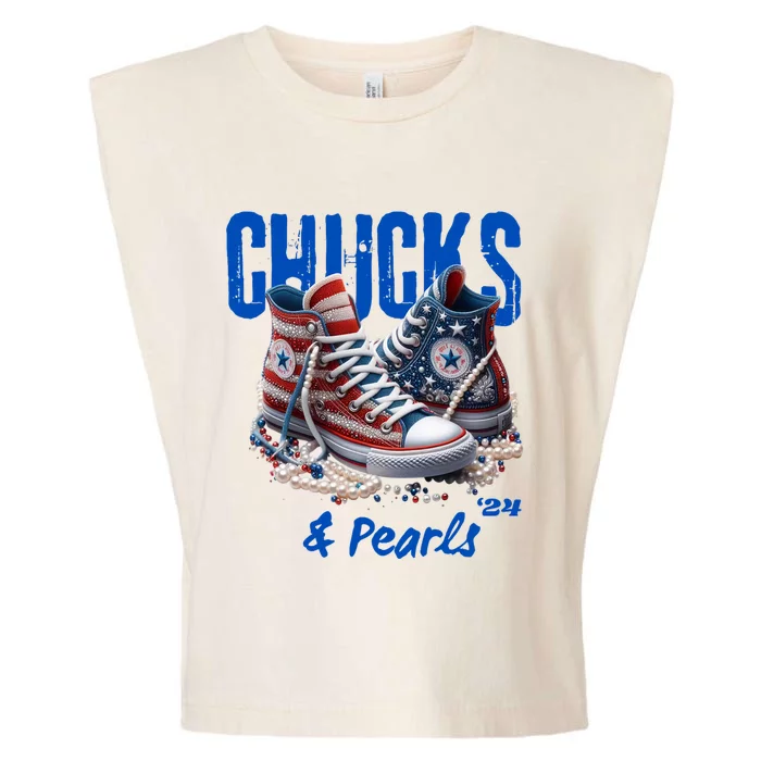 Chucks And Pearls Cute Garment-Dyed Women's Muscle Tee