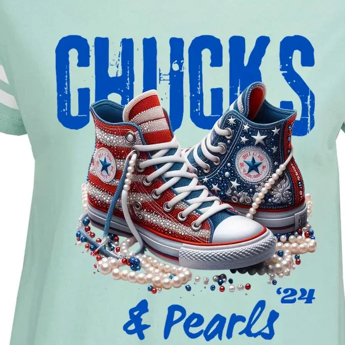 Chucks And Pearls Cute Enza Ladies Jersey Football T-Shirt