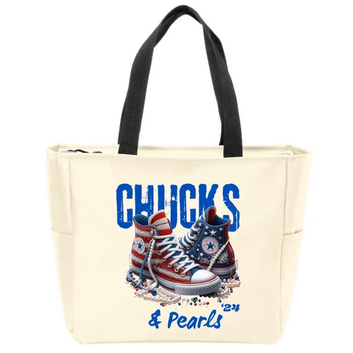 Chucks And Pearls Cute Zip Tote Bag